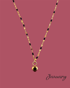 Open image in slideshow, Heart Stone Necklaces in gold - various birthstone colours
